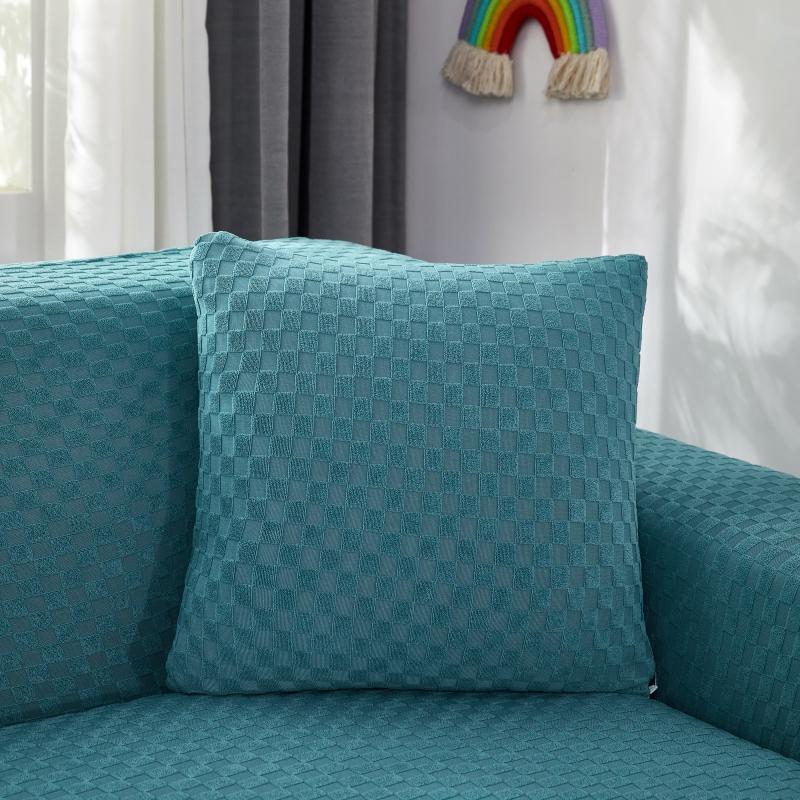 Funda para sofá rinconero de microfibra azul pato