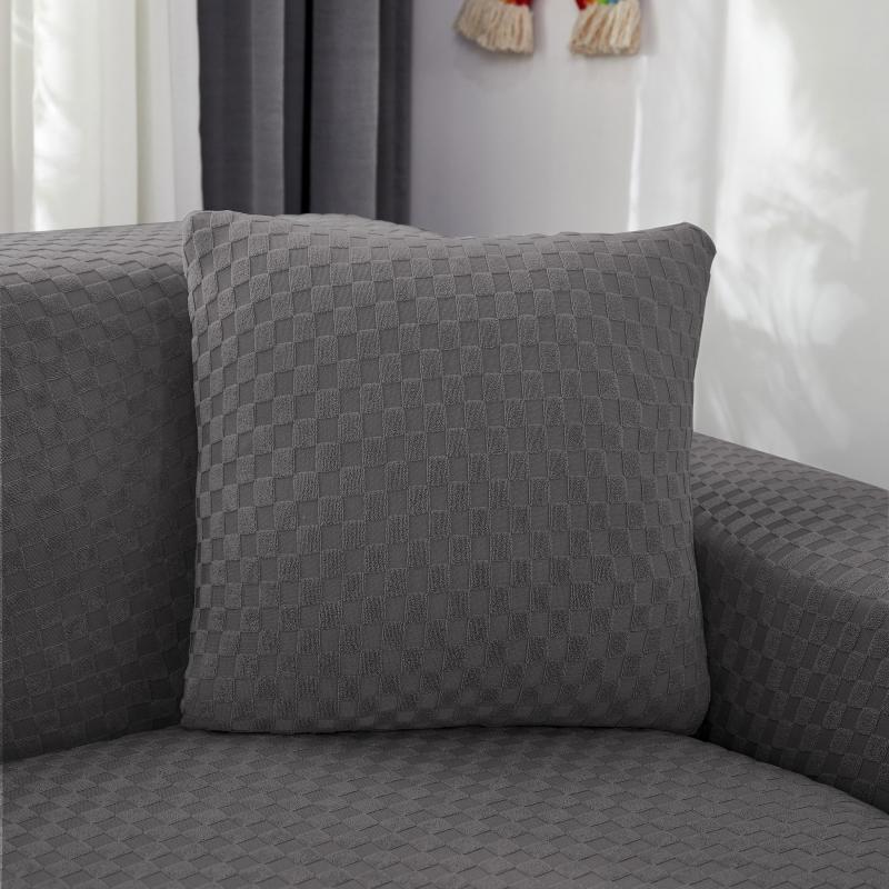 Funda de sofá rinconera de microfibra gris antracita