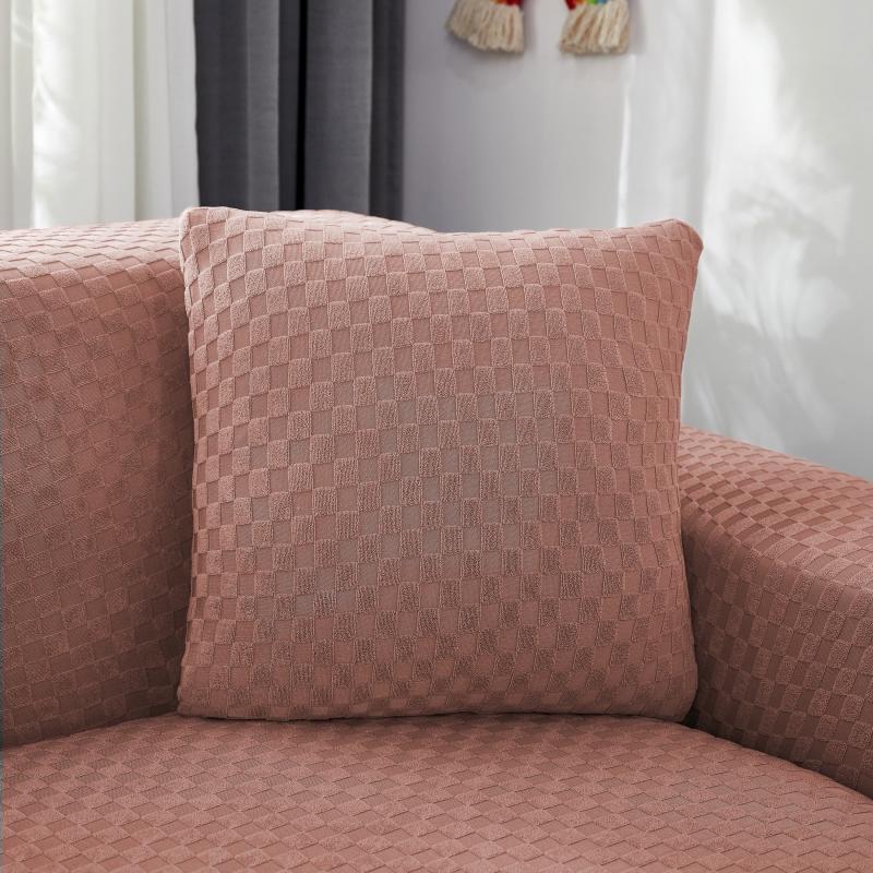 Funda de sofá esquinero de microfibra rosa
