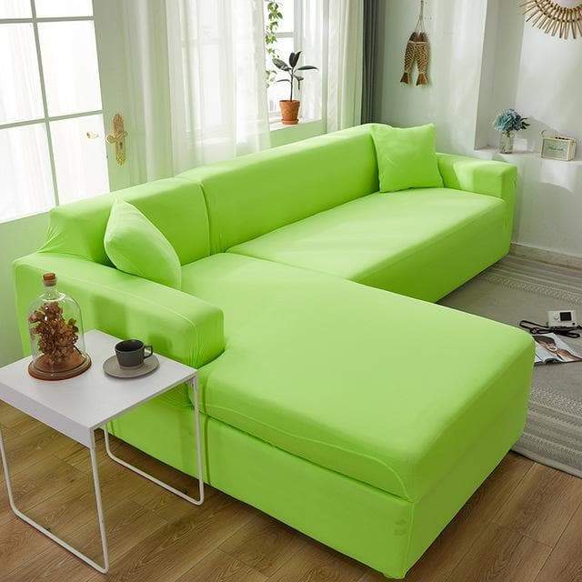 Funda de sofá esquinero verde manzana