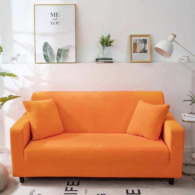 Funda de sofá naranja claro