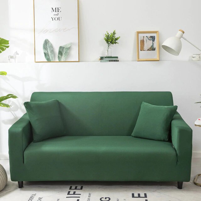 Funda de sofá verde oscuro