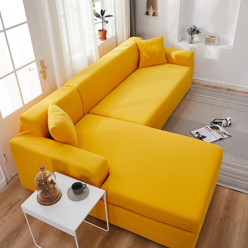 Funda para sofá esquinero amarillo mostaza