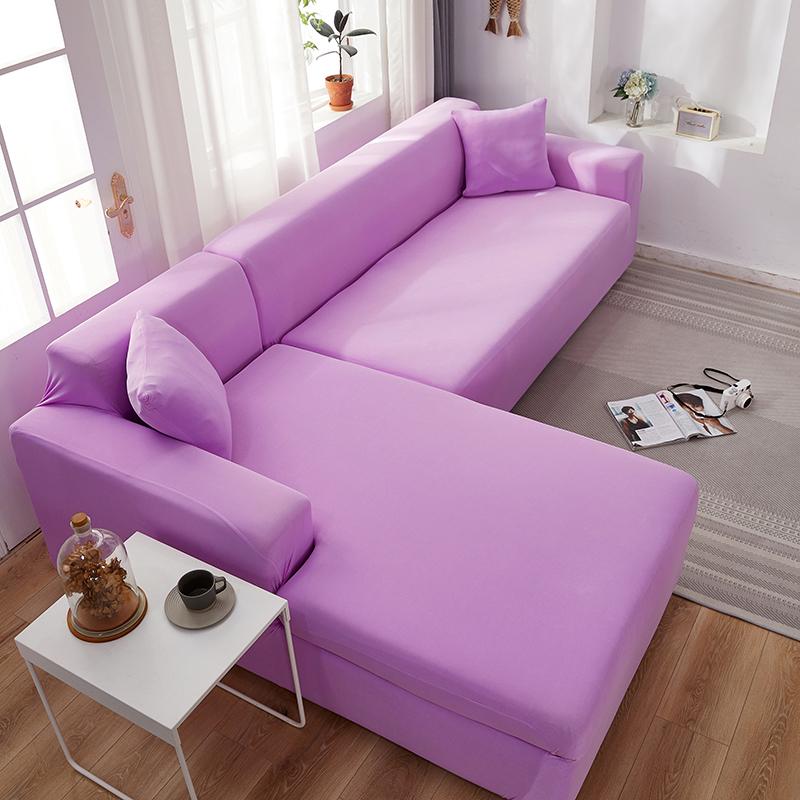 Funda para sofá esquinero color lavanda