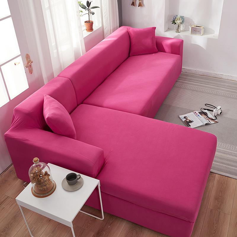 Funda para sofá esquinero rosa chicle