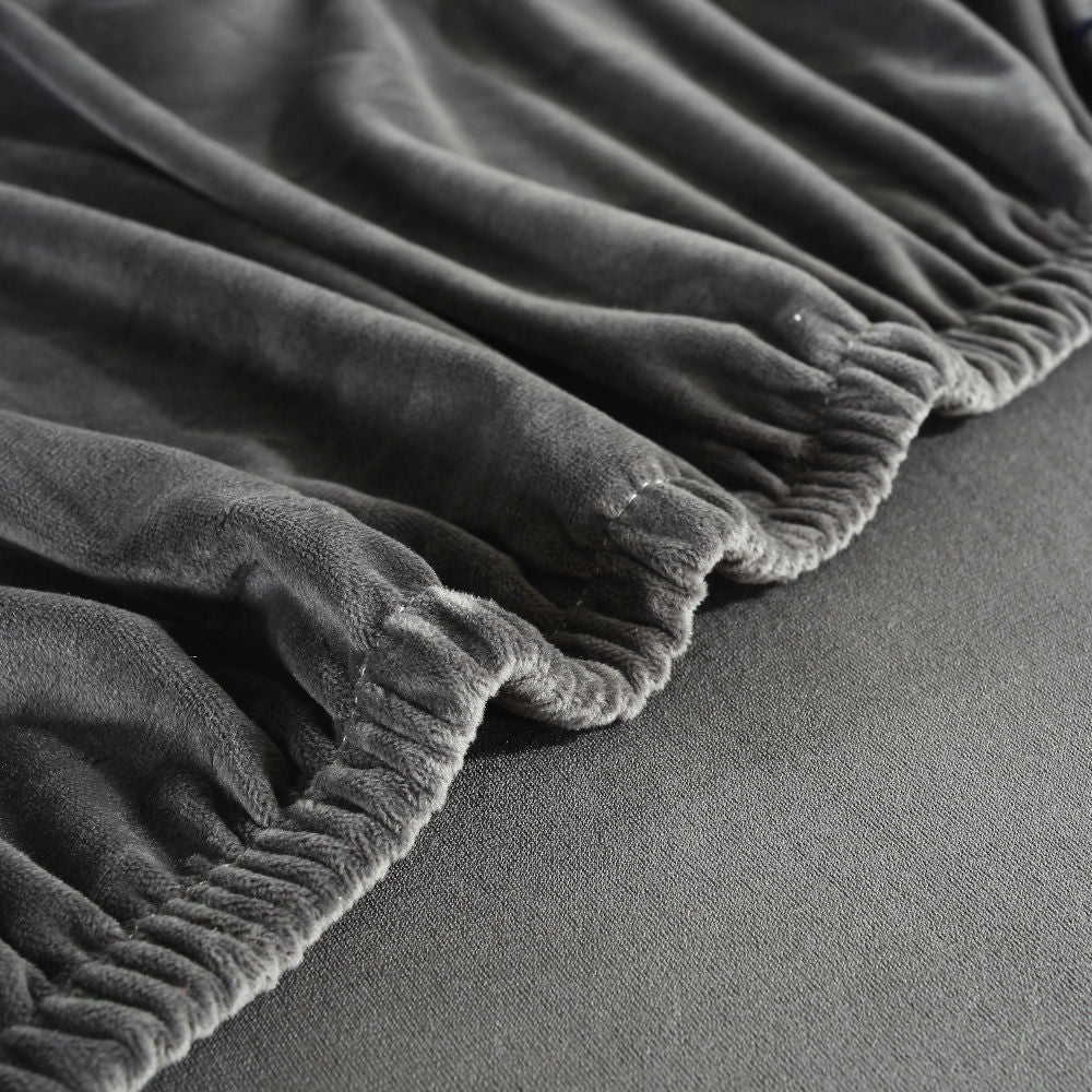 Funda de sofá esquinero de terciopelo gris