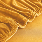 Funda de sofá esquinero de terciopelo amarillo mostaza