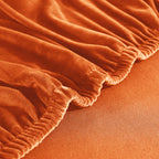 Funda de sofá esquinero de terciopelo naranja