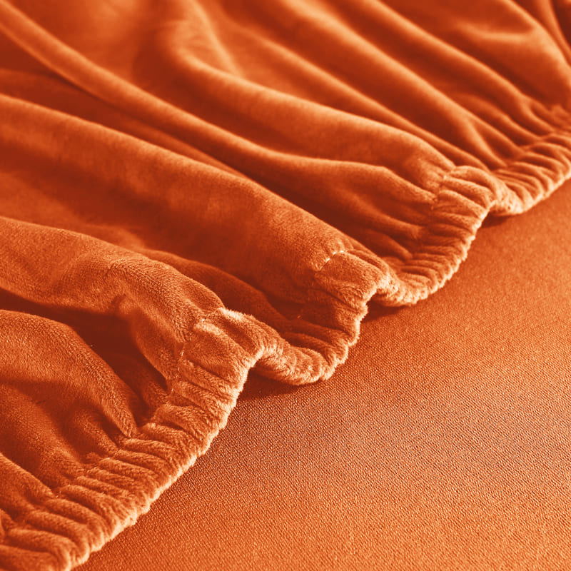 Funda de sofá esquinero de terciopelo naranja