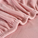 Funda de sofá esquinero de terciopelo rosa empolvado