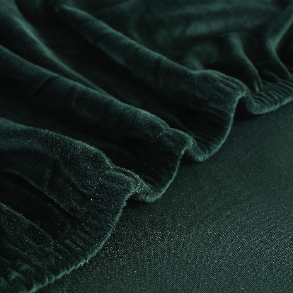 Funda de sofá esquinero de terciopelo verde oscuro