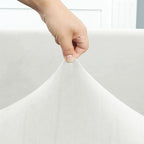 Funda de sofá esquinero de terciopelo blanco