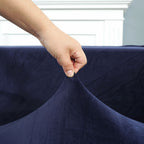 Funda de sofá rinconera de terciopelo azul marino