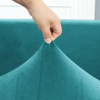 Funda para sofá rinconero de terciopelo azul pavo real