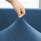 Funda de sofá esquinero de terciopelo azul