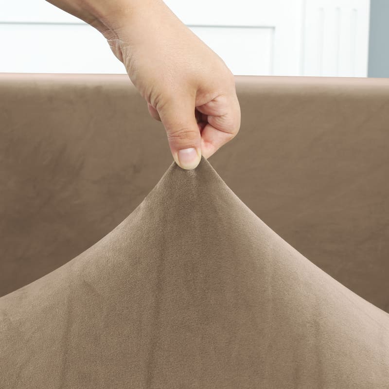 Funda de sofá esquinero de terciopelo efecto ante
