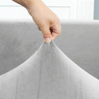 Funda de sofá esquinero de terciopelo gris plateado