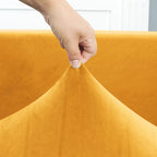 Funda de sofá esquinero de terciopelo amarillo mostaza