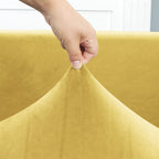 Funda de sofá esquinero de terciopelo amarillo
