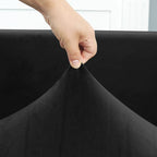 Funda de sofá esquinero de terciopelo negro