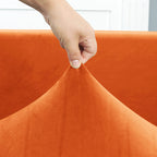 Funda de sofá esquinero de terciopelo naranja