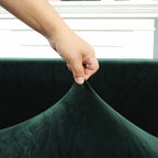 Funda de sofá esquinero de terciopelo verde oscuro