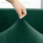 Funda de sofá rinconero de terciopelo verde abeto