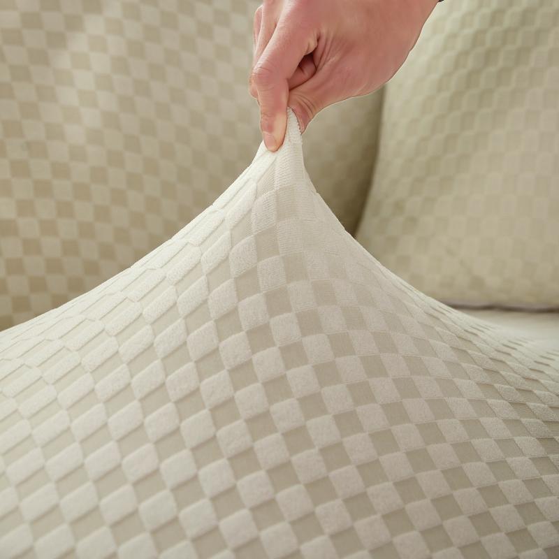 Funda para sofá esquinero de microfibra blanca