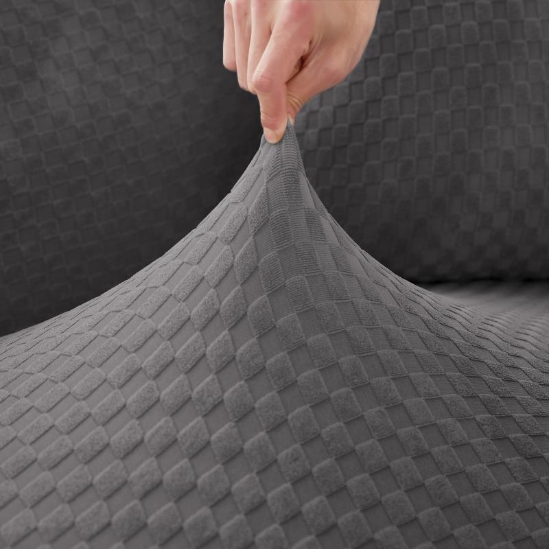 Funda de sofá rinconera de microfibra gris antracita