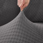 Funda de sofá rinconera de microfibra gris antracita