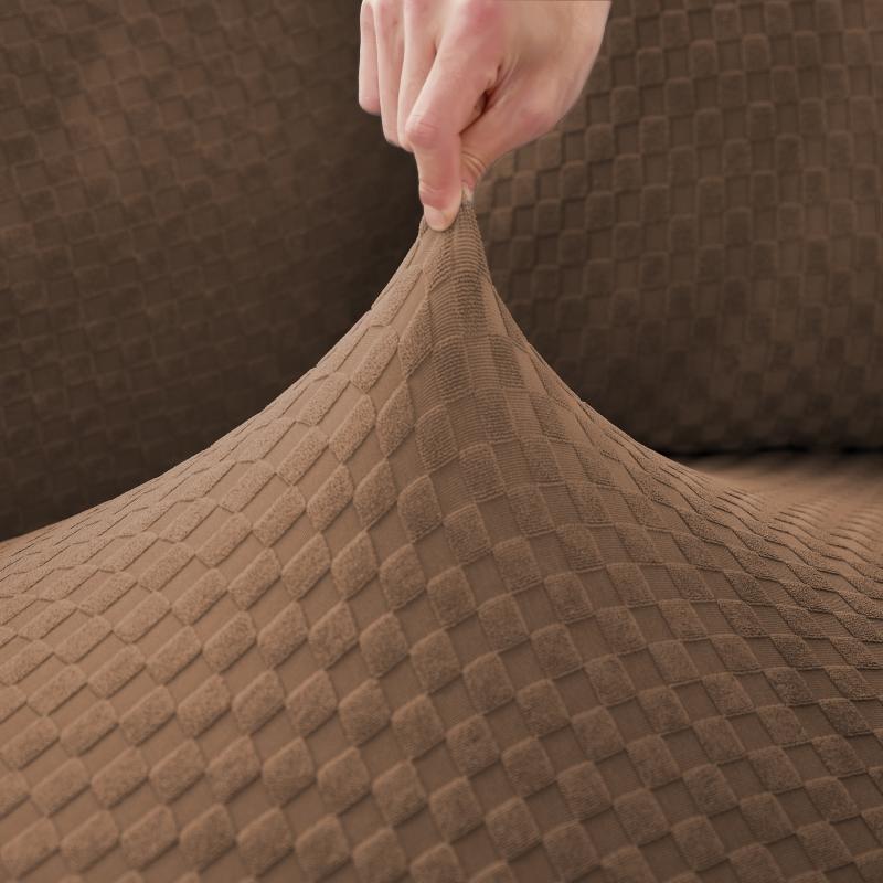 Funda de sofá rinconera de microfibra marrón