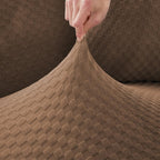 Funda de sofá rinconera de microfibra marrón