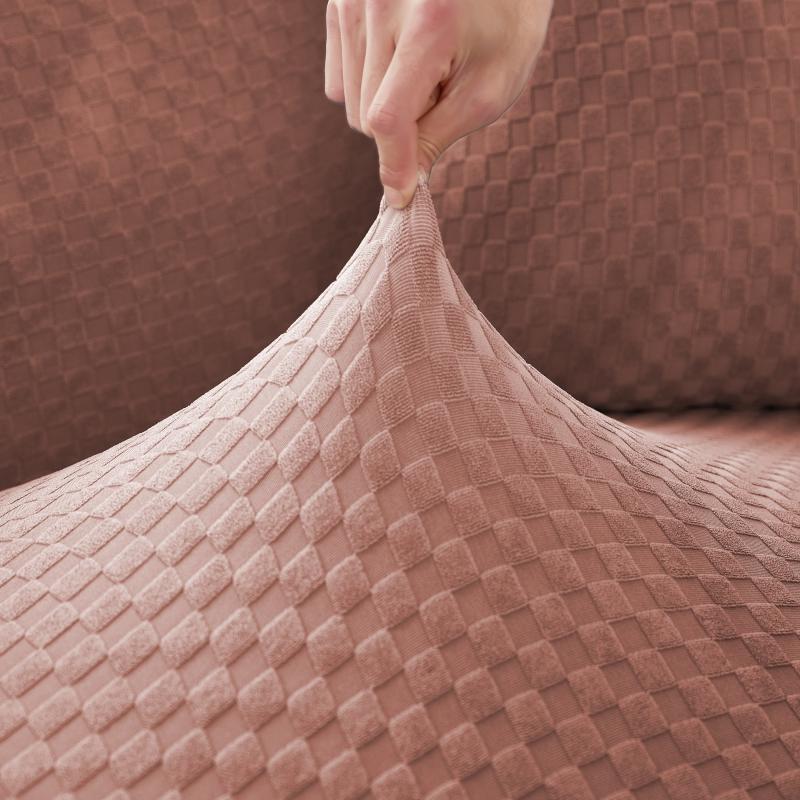 Funda de sofá esquinero de microfibra rosa