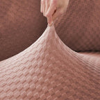 Funda de sofá esquinero de microfibra rosa
