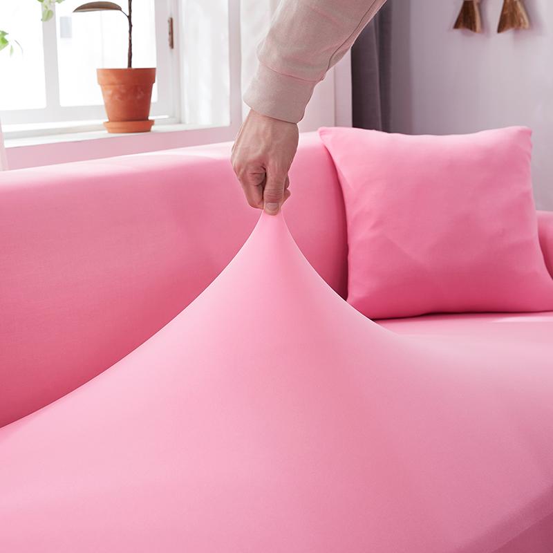 Funda de sofá esquinero rosa claro