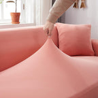 Funda de sofá esquinero rosa empolvado