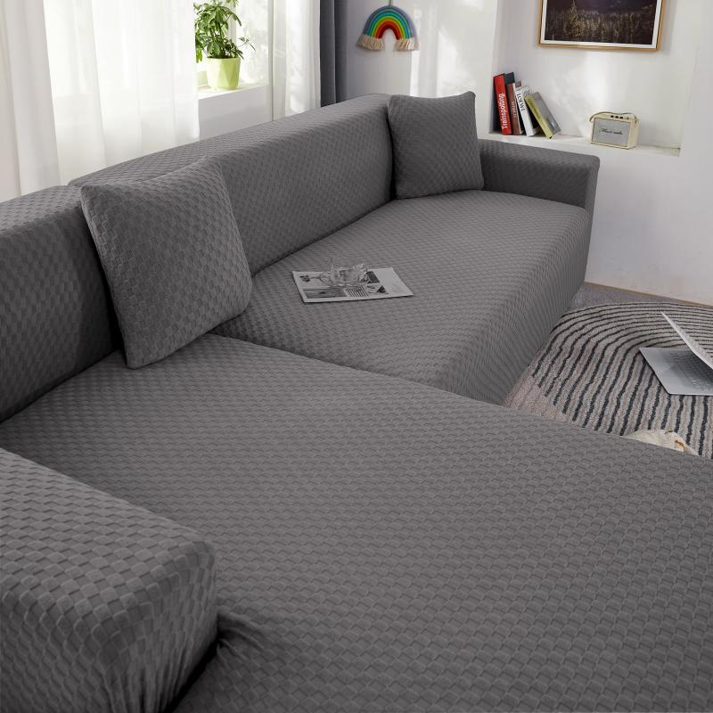 Funda de sofá rinconera de microfibra gris antracita