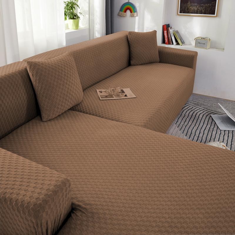 Funda de sofá rinconera de microfibra marrón