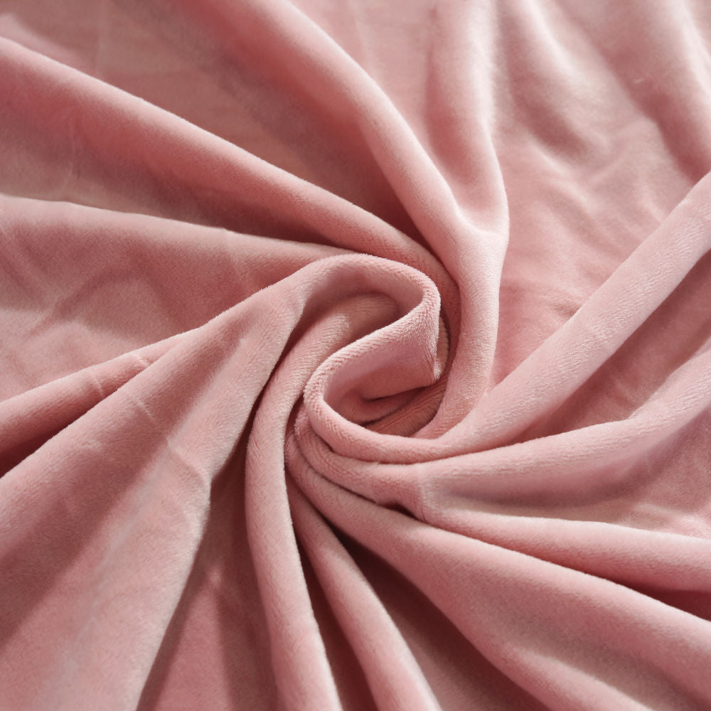 Funda de sofá esquinero de terciopelo rosa empolvado